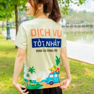 Trang phục du lịch đồng phục áo thun cổ tròn GHN